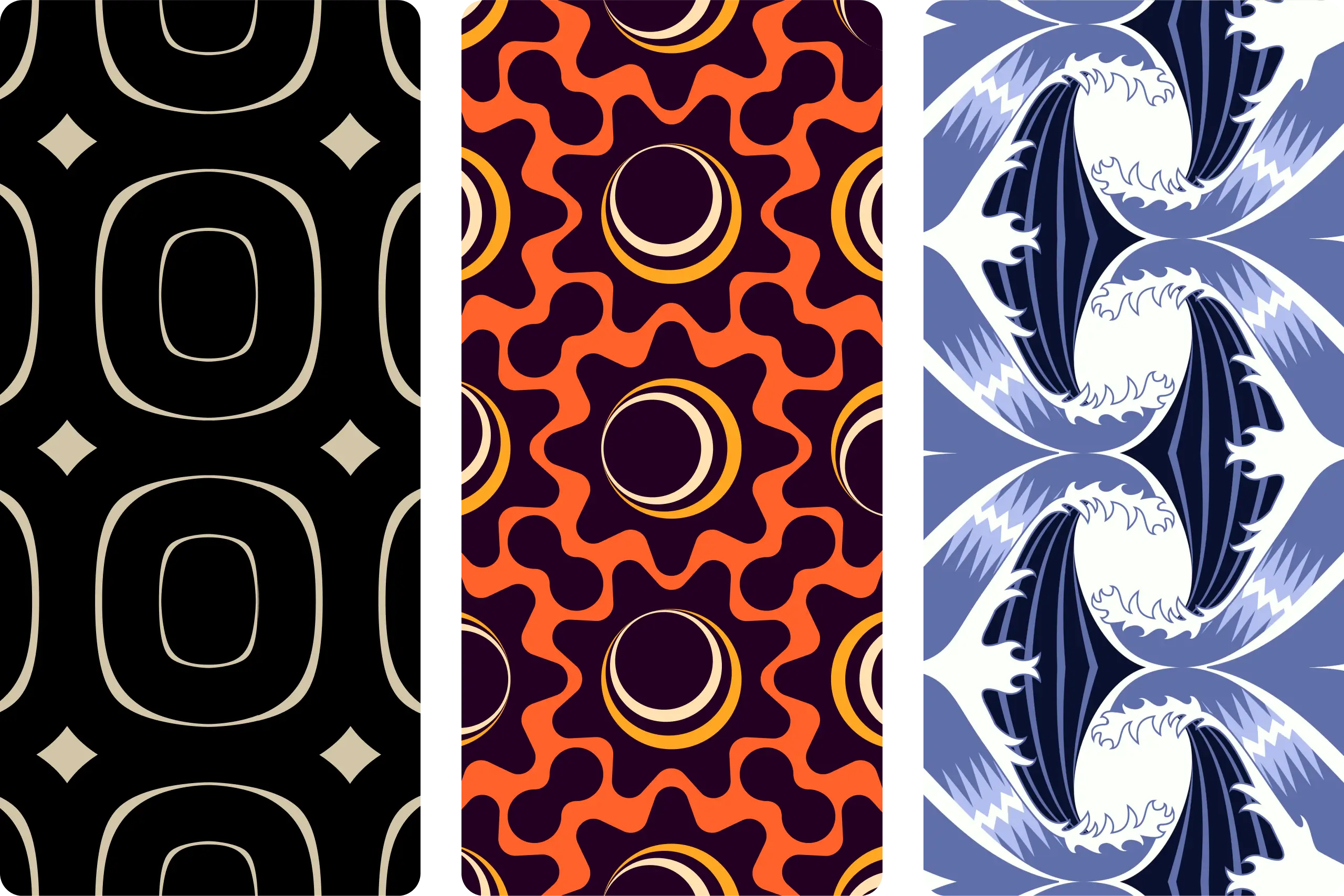 three textiles we designed for the brand