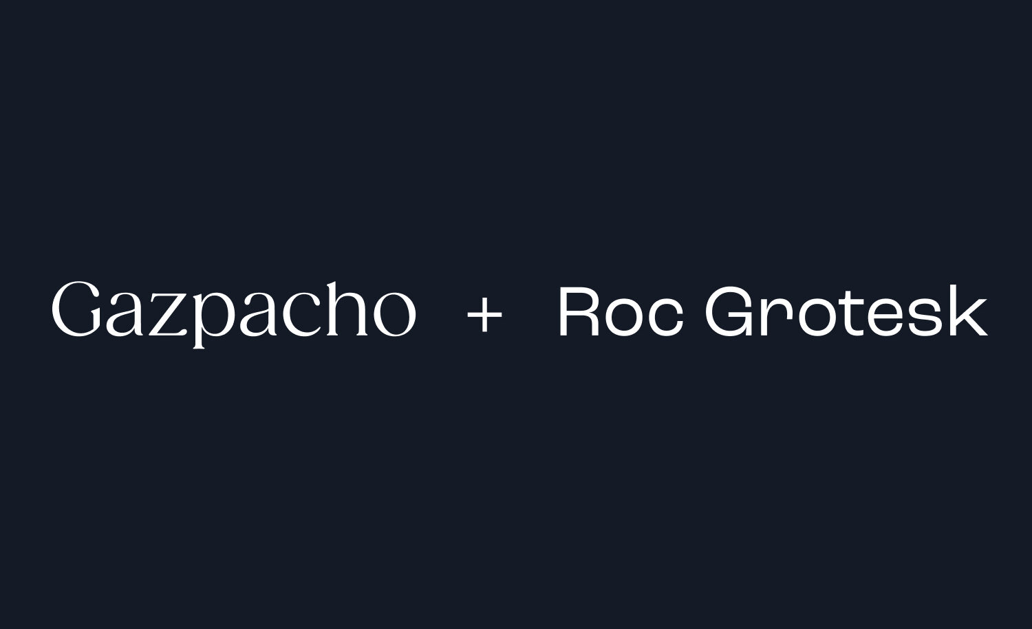fonts gazpacho and roc grotesk are used