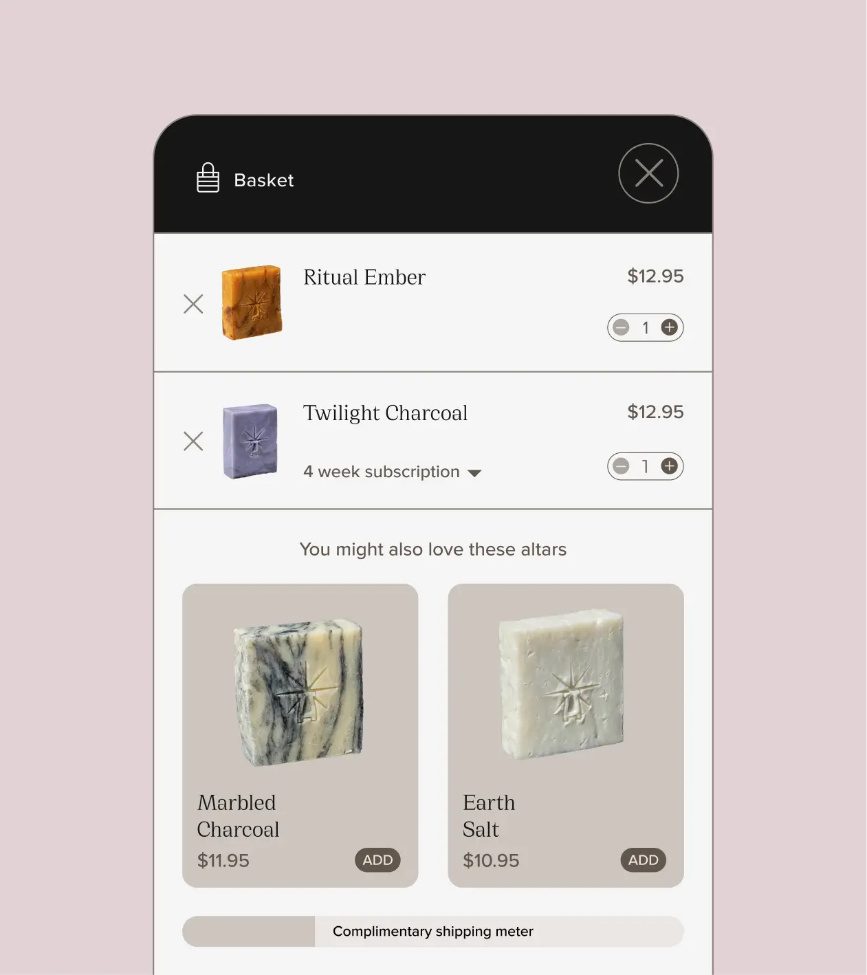 the website cart before checkout
