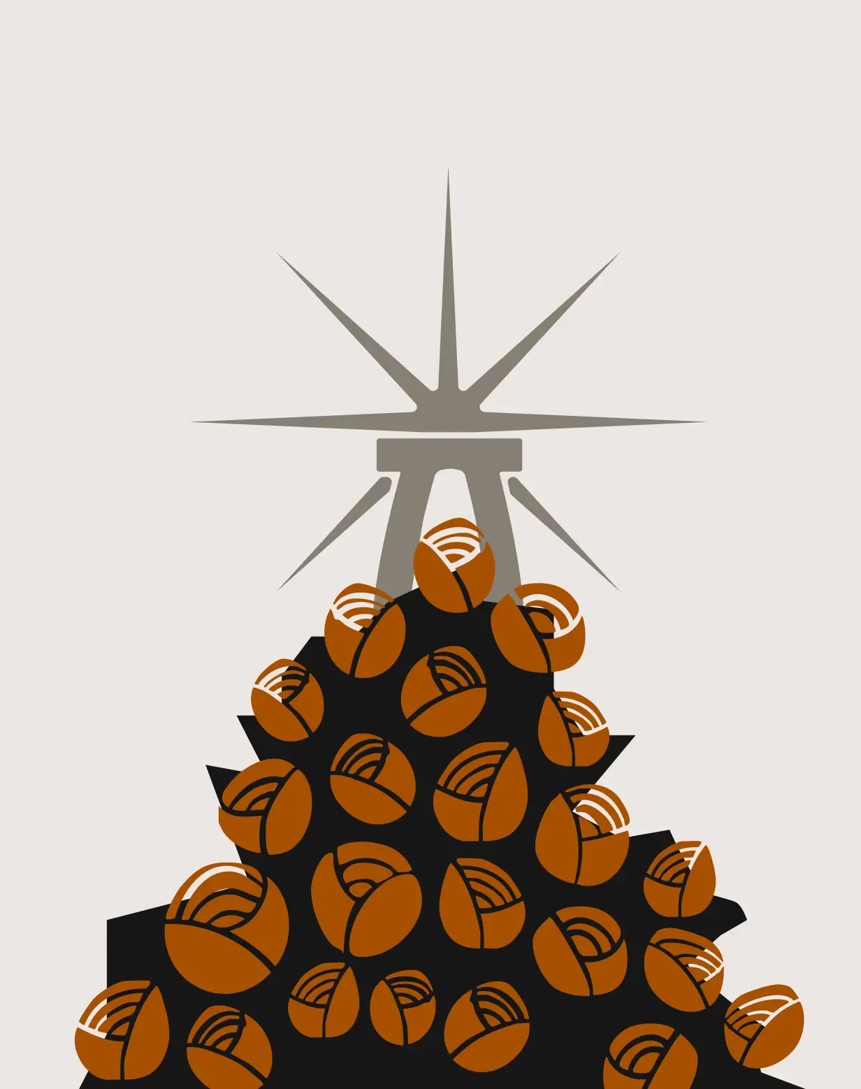 Orange roses illustrations with the brand symbol obscured in the background